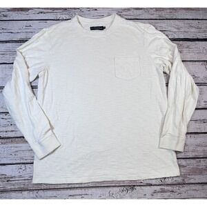 J Peterman Shirt Mens XXL‎ Ivory Pullover Long Sleeve Cotton T-Shirt